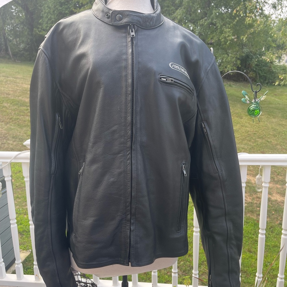 Fieldsheer Black Leather Motorcycle Jacket